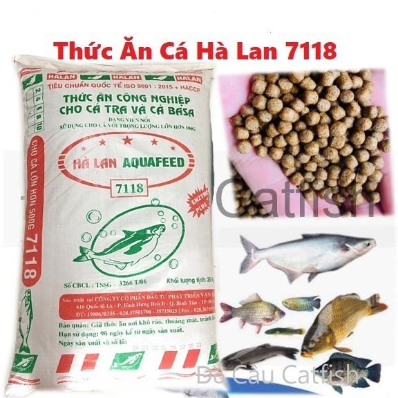 5kg Cám Thức Ăn Cho Cá Tra Hà Lan Aquafeed 7118 20 Độ Đạm Cám Cá Tra 7118 Thức Ăn Cá Trê Thức Ăn Cá 