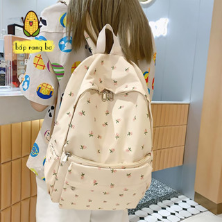 Balo đi học nữ đeo vai vải dù họa tiết học sinh sinh viên kháng nước vừa laptop form to trượt nước dễ phối đồ phom to