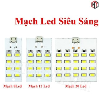 Mạch 8 / 12 / 20 led siêu sáng dùng nguồn micro usb 5v