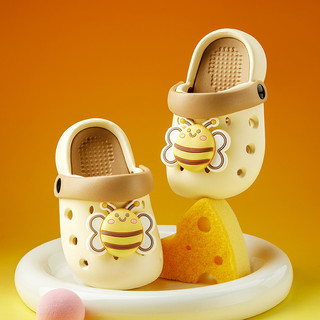 Cheerful Mario Hardworking little bee cross sandal cho bé EVA đế dày đế mềm dép động vật dép sục con ong Vàng cho trẻ em thời trang