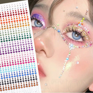 Miếng dán kim cương Diy Rainbow - Dành cho cơ thể, mặt, lông mày, mắt ​- Nhãn dán trang trí đa năng - Dành cho nghệ thuật làm móng, trang trí thiệp chúc mừng, sổ lưu niệm - Đồ trang điểm tiệc lễ hội