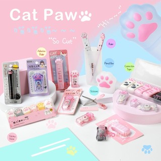 Cat Paws Series Dễ Thương Chỉnh Băng Dính Ghi Chú Bút Chì Mài Hộp Đựng Chấm Keo Băng Thước Kéo Văn Phòng Phẩm