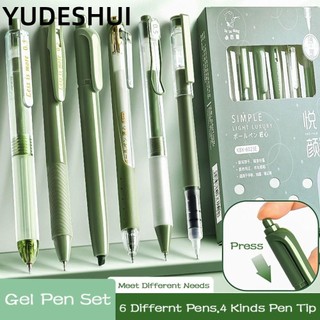 YUDESHUI 6 Cái / bộ Bút Bi, Bộ Văn Phòng Phẩm Bút Gel Mực Đen 0.5 Mm, Hoạt Hình Nhanh Khô Mềm Cảm Ứng Cầm Bút Trung Tính Đồ Dùng Văn Phòng Trường Học