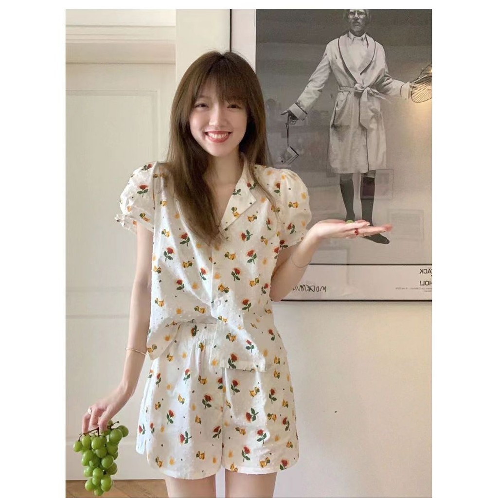 Bộ đồ ngủ ngắn tay hoa cao cấp ngọt ngào Ngày nữ 2023 Quần Short tay phồng dáng rộng Bộ đồ ngủ ngắn tay hai mảnh ngọt ngào Bộ đồ ngủ ngắn tay hoa cao cấp Ngày nữ 2023 Quần Short tay phồng dáng rộng Hai @ | BigBuy360 - bigbuy360.vn