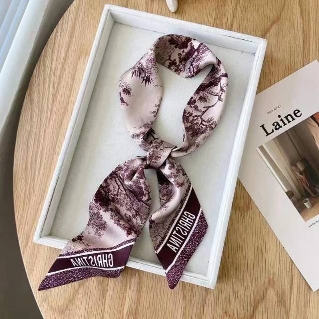 Thời Trang In Ruy Băng Khăn Nữ Dây Buộc Túi Đầu In Băng Đô Quấn Tóc Khăn Cổ Ruy Băng Khăn Cho Nữ Cô 