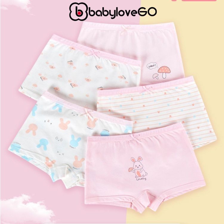 Quần lót bé gái BabyloveGO set quần chip đùi cho bé chất cotton mềm mịn thoáng mát NT601
