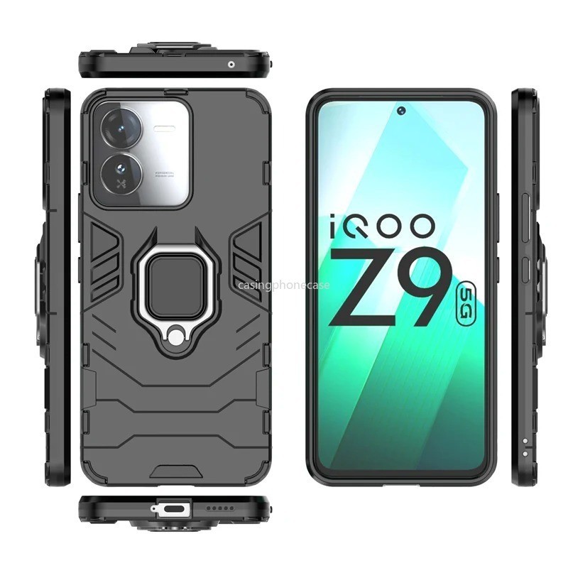 Ốp Điện Thoại Vivo IQOO z9 z9 Turbo IQOO z9x z9 z9Turbo z9x 2024 Vỏ Giáp Cứng Chống Sốc Giá Đỡ Vòng 