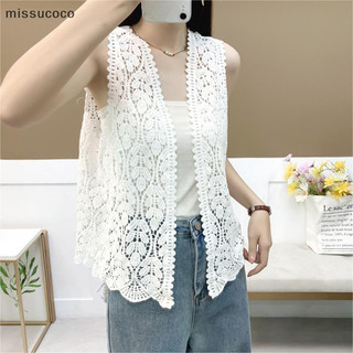 [Missu] Áo len dệt kim dệt kim không tay cổ điển cổ điển cho nữ mùa hè COC