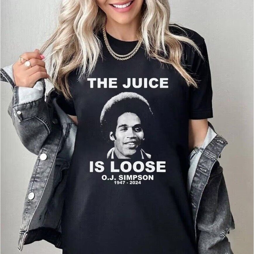 2024 bánh quế cho bạn bè Rip Oj Simpson Áo sơ mi The Juice Is Loose Áo thun Unisex Ngắn