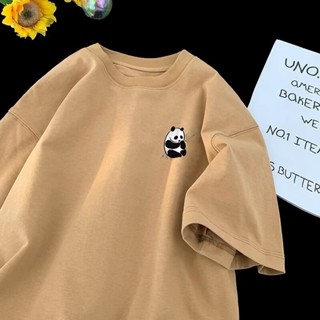 (30-130kg) áo phông nam big size có size lớn M-8xl Áo thun unisex nam nữ form rộng tay lỡ phông In Hình Mẫu gấu trúc nhỏ Thời Trang Nam