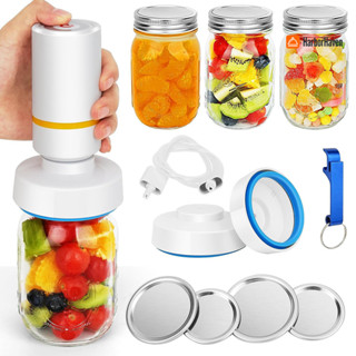 [Harborhaven] 1 Bộ Bình Hút Chân Không Máy Bơm Điện Rộng Thông Thường Nắp Miệng Mở Đầu Nối Đóng Hộp Thực Phẩm Hút Chân Không Tiết Kiệm Niêm Phong Bộ Phụ Kiện Bình