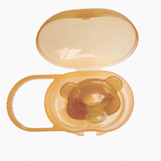 Bộ núm vú giả silicon làm dịu hình gấu dễ thương có chuỗi kẹp ngăn chặn núm vú giả Nano Colic