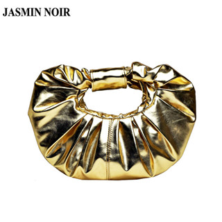 Túi xách nữ xếp ly bằng da sáng chế JASMIN NOIR Túi đeo chéo thông thường Hobos