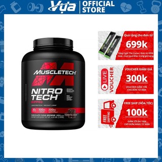 Bột Protein MuscleTech - Nitro-Tech Ripped (4 Lbs) - Tăng Cơ Giảm Mỡ Hiệu Quả, Hỗ Trợ Tăng Sức Mạnh, Chính Hãng