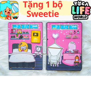 búp bê bằng giấy ngôi nhà búp bê thủ công tocaboca BLACKPINK Mansion h6