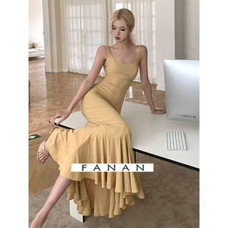 FANAN váy Đầm váy nữ body đầm Trendy Hàn Phong thời trang hàn quốc WLQ2440TIA 22Z240526