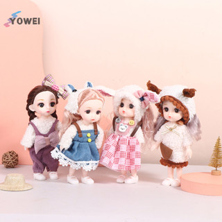  Yowei 16cm Mini Di Chuyển Khớp Búp Bê Đồ Chơi DIY Búp Bê Có Quần Áo Trang Phục Cho Bé Gái Đồ Chơi VN 