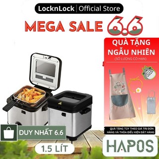 Nồi chiên ngập dầu LocknLock mini 1.5L 900W Chính hãng, chiên nhúng điện Deep Fryer - BH 24 Tháng - HAPOS OFFICIAL