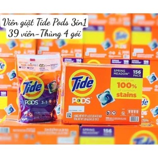 1 bịch Viên giặt xả Tide Pods bịch 39 viên của Mỹ mẫu mới thùng 156 viên có 4 bịch