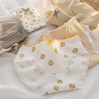 quần lót nữ. Quần lót cotton họa tiết dễ thương co dãn 4 chiều lưng vừa đáy kháng khuẩn Sam Clothing hàng loại 1