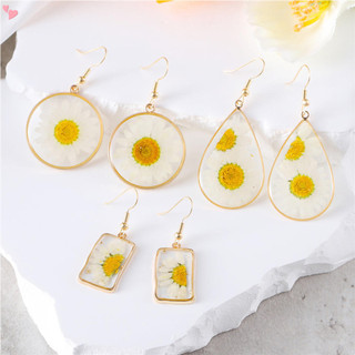 Ép Hoa Bông Tai Hoa Cúc Nhựa Vòng Tròn Tòn Ten Thả Bông Tai Không Gây Dị Ứng Trang Sức Thời Trang Cho Nữ Bé Gái