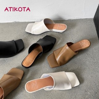  Atikota Nữ Thời Trang Đế Dày Sandal Thoải Mái Mềm Mại Thông Thường Học Sinh Slope Gót Dép Ngoài Trời Chống Trượt Du Lịch Đi Biển Dép 