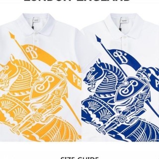 24ss Phong Cách Mới BBR Chiến Ngựa In Áo polo Thời Trang Phù Hợp Với Nam Nữ Cùng Phong Cách Áo Thun Cổ Nhãn + Thẻ