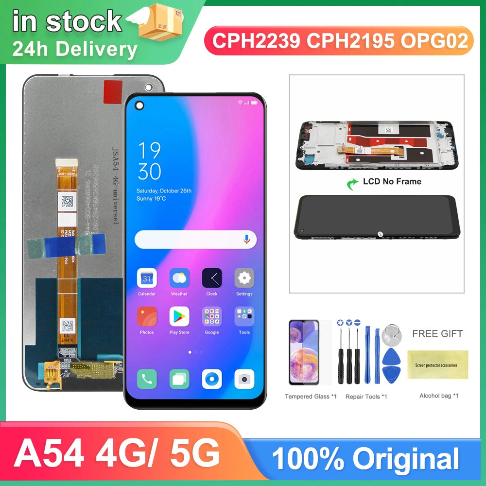 Màn hình hiển thị cho Oppo A54 4G CPH2239 Màn hình Lcd Bộ số hóa màn hình cảm ứng có khung cho Oppo 