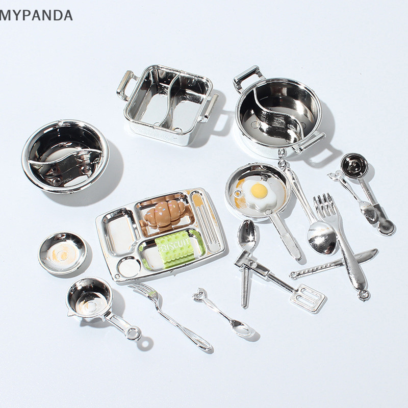 Mypanda 1 / 12 Nhà Búp Bê Mô Phỏng Nồi Canh Nhà Búp Bê Mini Lẩu Bộ Đồ Ăn Búp Bê Nhà Bếp Phụ Kiện Nấu