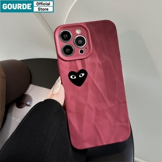 Gourde Ốp lưng Iphone đôi thời trang đen màu đỏ đơn giản icon Họa Tiết Ốp Điện Thoại Silicon Mềm gợn sóng Cao Cấp Chống Sốc Cho Iphone 15 14 12 13 11 Pro Max IP 7 8 Plus Iphon X XS XR XsMax