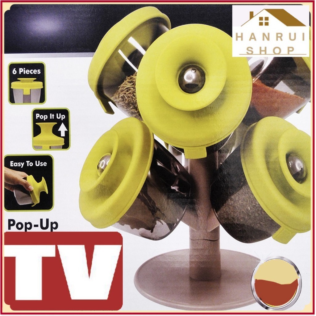 Cây Giá Đỡ Đựng Gia Vị Hút Chân Không 6 Cups