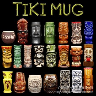  Bar tiki Cup Độc Đáo Hawaii Cocktail Thủy Tinh Sáng Tạo Cốc Gốm tiki Cup Zombie Cup Gốm Sứ 