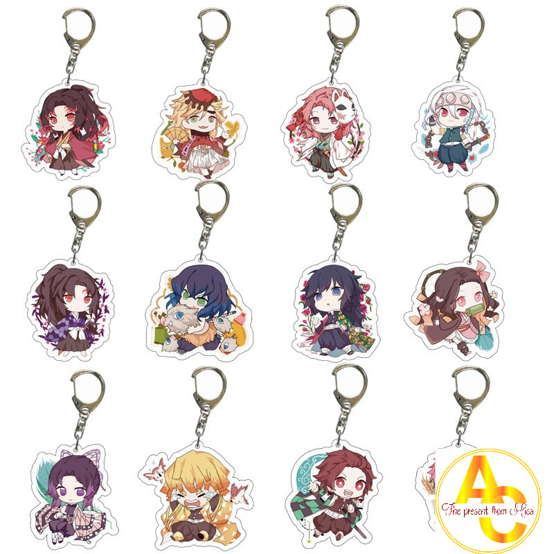 Demon Slayer Tanjirou Nezuko Chibi Nhân Vật Móc Khóa Acrylic