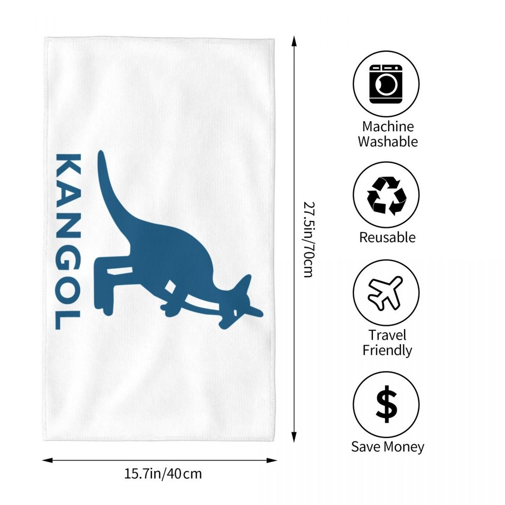 Kangol Logo Thấm Hút Khăn Vuông Khăn Mặt Đi Biển Khăn Tay Khăn Tắm Chạy Bộ Thể Dục Yoga Khăn Thể Tha