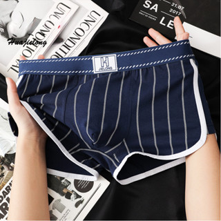 Phong Cách Mới Nam Thời Trang Sọc In Hình Cotton Thân Thiện Với Da Quần Lót Thoáng Khí Thanh Niên Thoải Mái Boxer B6414