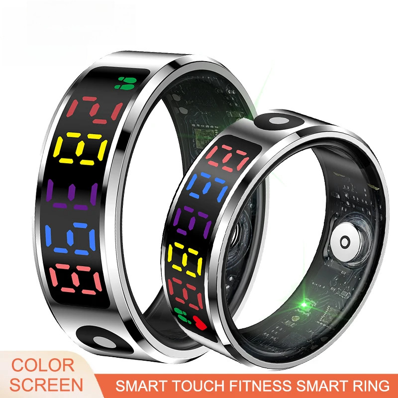 Nhẫn thông minh bằng thép không gỉ R12 có màn hình màu Cảm ứng thông minh 5ATM IP68 Chống nước Thể d