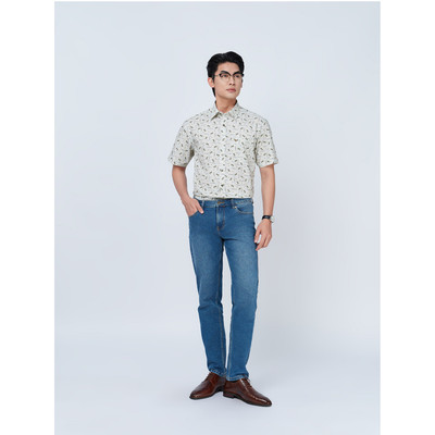 Sơ mi ngắn tay lai ngang VIETTIEN SMART CASUAL vải Nano phom REGULAR VT00000303