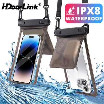 Hdoorlink Trong Suốt Điện Thoại Di Động Túi Chống Thấm Nước Niêm Phong Dải Đôi Kho Khô Dưới Nước Túi PVC Đa Năng Bơi Chống Thấm Nước