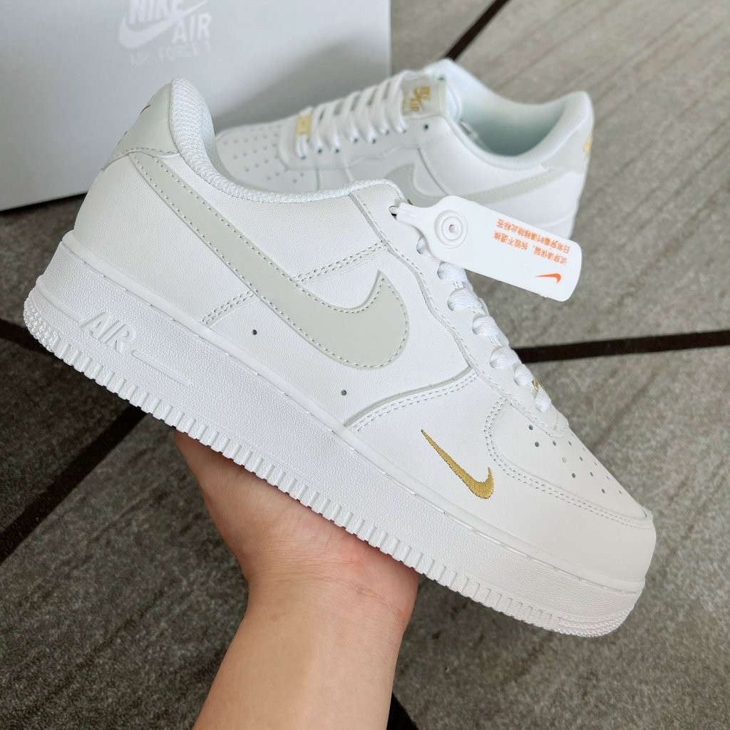Giày Thể Thao AF1 Xám Vàng, Giày AF1 Xám Thêu Vàng Classic Full Size Nam Nữ HotTrend