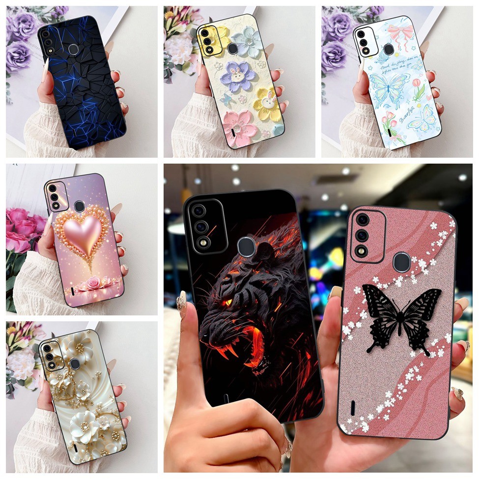 Itel A48 Ốp Lưng Silicon Thời Trang Bướm Hoa Hoạt Hình Dễ Thương Mèo Mát Ngộ nghĩnh Ốp lưng A48 ITEL