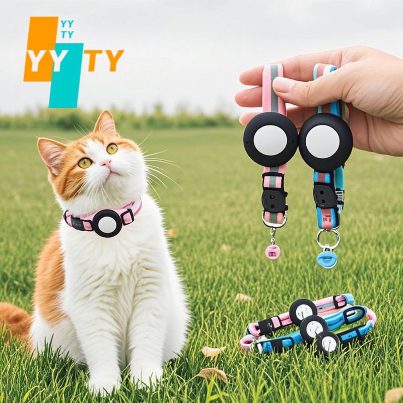 YYTY Vòng cổ phản quang cho thú cưng, Cổ áo chống mất,Hộp đựng Air Tag,Chiều dài có thể điều chỉnh