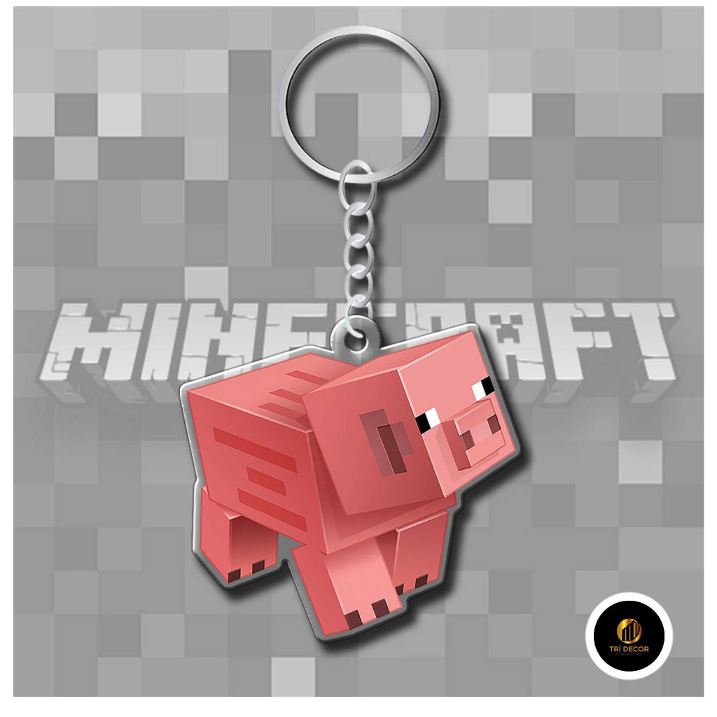 Móc khóa game  Steve Dụng Cu Game Sinh Tồn FPS phụ kiện pixel cute dễ thương