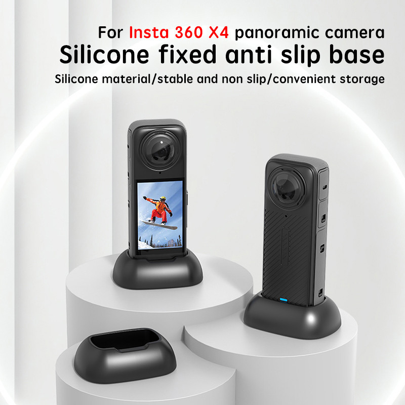 Dành Cho Insta360 X4 Đế Silicon Thể Thao Camera Chụp Máy Tính Để Bàn Ổn Định Phụ Kiện Đế Cố Định