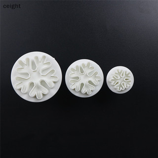 3 Khuôn cắt pít tông bông tuyết Sugarcraft Fondant Cake Decorag Tool VN