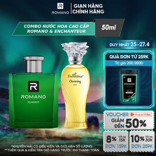 Nước hoa cao cấp Romano Classic & Nước hoa cao cấp Enchanteur Charming 50ml/chai