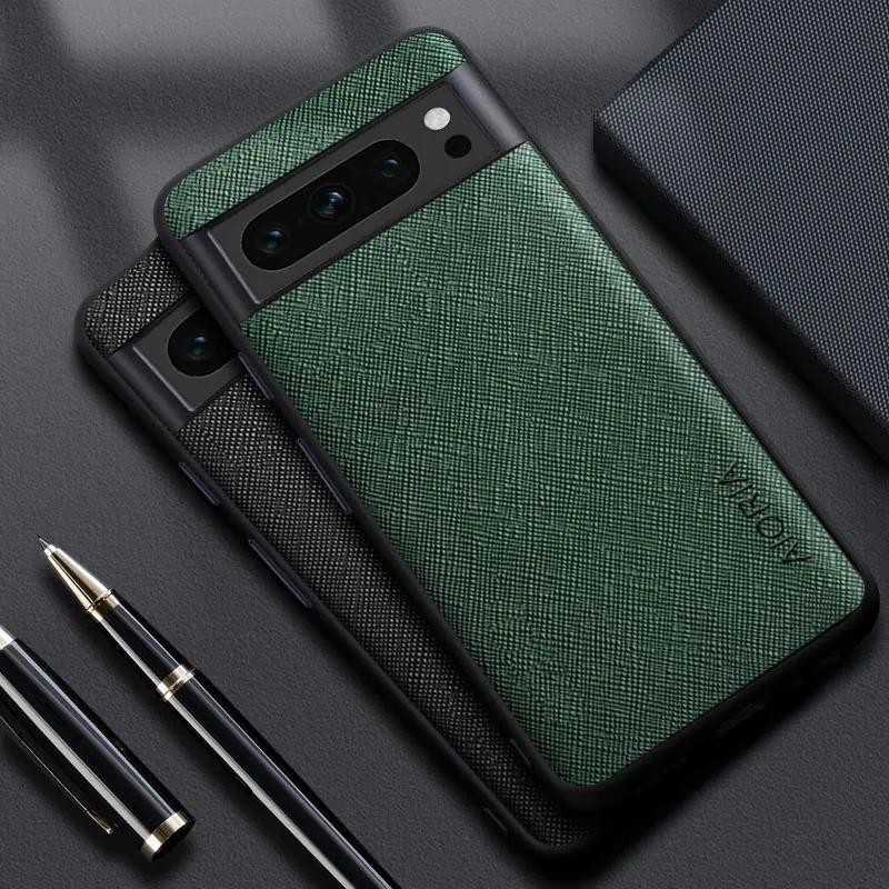 Ốp Lưng Cho Google Pixel 8 7 6 5 Pro 8A 7A 6A funda Họa Tiết Chữ Thập Da Vỏ Điện Thoại Sang Trọng co