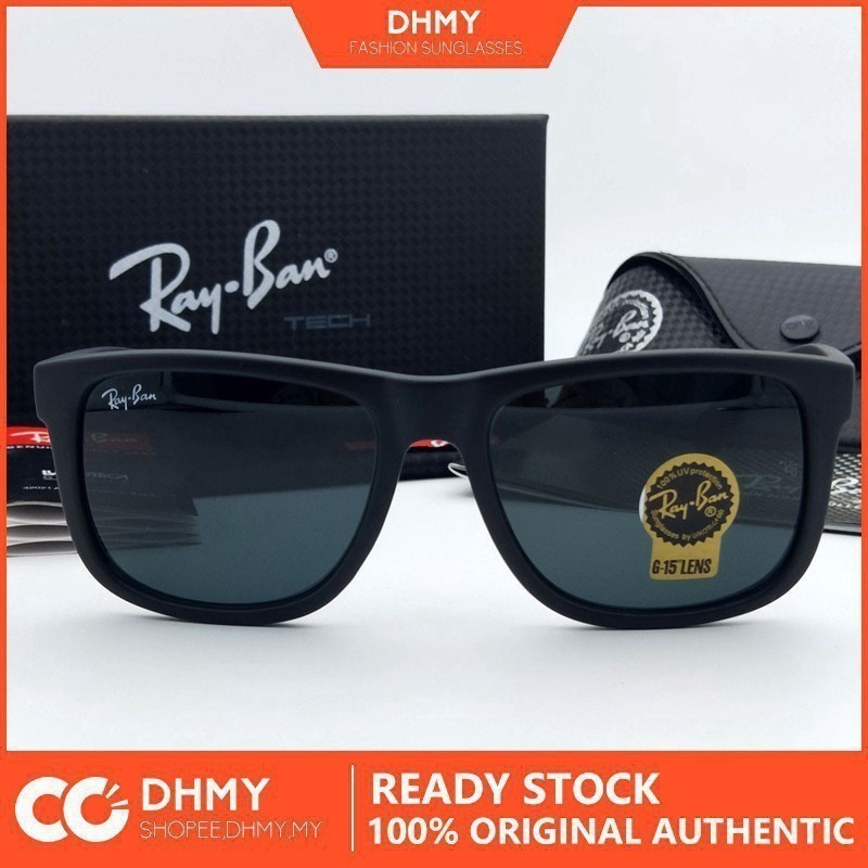 Real RB 4165 RayBan Retro Justin Thời Trang Nam Kính Mát 100%