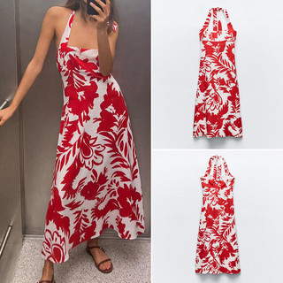 Zara Summer Sản phẩm mới Váy in họa tiết không tay ngày lễ dành cho nữ 3316480