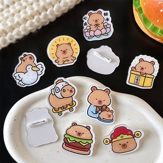 Dễ Thương Capybala Mini Trâm Ba Chiều Chúc May Mắn Capybara Chân Phụ Kiện Thời Trang