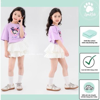 Set Melisa áo polo Kuromi tím chân váy tầng trắng 2/11